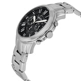Fossil Grant Chronograph Black Dial Silver Steel Strap Watch for Men - FS4994 Authentic Buy Shop Now