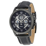 Fossil Grant Automatic Black Dial Black Leather Strap Watch for Men - ME3028 Authentic Buy Shop Now