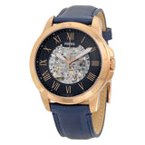 Fossil Grant Mechanical Blue Dial Blue Leather Strap Watch for Men - ME3054 Authentic Buy Shop Now