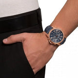 Fossil Grant Chronograph Blue Dial Blue Leather Strap Watch for Men - FS4835 Authentic Buy Shop Now