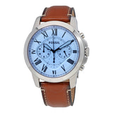 Fossil Grant Chronograph Blue Dial Brown Leather Strap Watch for Men - FS5184 Authentic Buy Shop Now