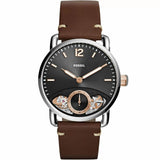 Fossil The Commuter Twist Black Dial Brown Leather Strap Watch for Men - ME1165 Authentic Buy Shop Now