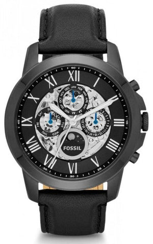 Fossil Grant Automatic Black Dial Black Leather Strap Watch for Men - ME3028 Authentic Buy Shop Now