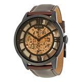 Fossil Townsman Automatic Skeleton Brown Dial Brown Leather Strap Watch for Men - ME3098 Authentic Buy Shop Now