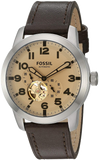 Fossil Pilot 54 Automatic Cream Dial Brown Leather Strap Watch for Men - ME3119 Authentic Buy Shop Now