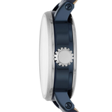 Fossil Boyfriend Skeleton Blue Dial Blue Leather Strap Watch for Women - ME3136 Authentic Buy Shop Now