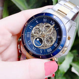 Fossil Grant Sport Automatic Skeleton Blue Dial Two Tone Steel Strap Watch for Men - ME3141 Authentic Buy Shop Now
