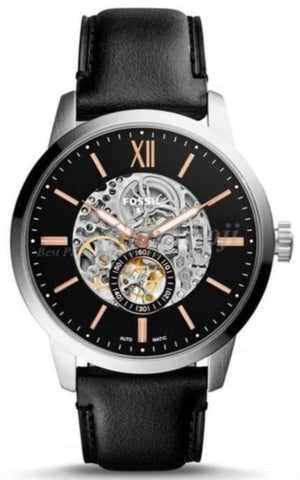 Fossil Townsman Skeleton Black Dial Black Leather Strap Watch for Men - ME3153 Authentic Buy Shop Now
