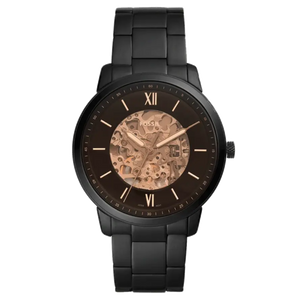 Fossil Neutra Automatic Skeleton Black Dial Black Steel Strap Watch for Men - ME3183 Authentic Buy Shop Now