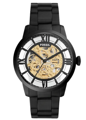 Fossil Townsman Automatic Skeleton Black Dial Black Steel Strap Watch for Men - ME3197 Authentic Buy Shop Now