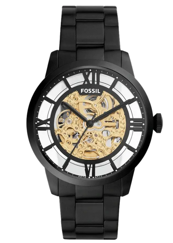 Fossil Townsman Automatic Skeleton Black Dial Black Steel Strap Watch for Men - ME3197 Authentic Buy Shop Now