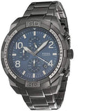 Fossil Bronson Chronograph Blue Dial Grey Steel Strap Watch for Men - FS5711 Authentic Buy Shop Now