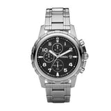 Fossil Dean Chronograph Black Dial Silver Steel Strap Watch for Men - FS4542 Authentic Buy Shop Now