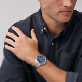 Fossil Neutra Chronograph Blue Dial Silver Steel Strap Watch for Men - FS6025 Authentic Buy Shop Now