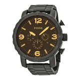 Fossil Nate Chrongraph Ion Plated Black Dial Black Steel Strap Watch for Men - JR1356 Authentic Buy Shop Now