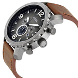 Fossil Nate Chronograph Grey Dial Brown Leather Strap Watch for Men - JR1424 Authentic Buy Shop Now