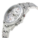 Fossil Boyfriend Chronograph Silver Dial Silver Steel Strap Watch for Women - ES2198 Authentic Buy Shop Now