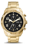 Fossil Bronson Chronograph Black Dial Gold Steel Strap Watch for Men - FS5877 Authentic Buy Shop Now