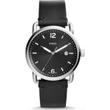 Fossil The Commuter Black Dial Black Leather Strap Watch for Men - FS5406 Authentic Buy Shop Now
