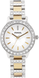 Fossil Jesse Crystals White Dial Two Tone Steel Strap Watch for Women - ES2409 Authentic Buy Shop Now
