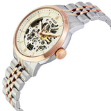 Fossil Townsman Automatic Skeleton White Dial Two Tone Steel Strap Watch for Men - ME3075 Authentic Buy Shop Now