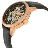 Fossil Townsman Automatic Skeleton Black Dial Black Leather Strap Watch for Men - ME3084 Authentic Buy Shop Now