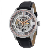 Fossil Townsman Automatic Skeleton Silver Dial Black Leather Strap Watch for Men - ME3041 Authentic Buy Shop Now