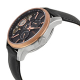 Fossil Twist Multi-Function Chronograph Black Dial Black Leather Strap Watch for Men - ME1099 Authentic Buy Shop Now