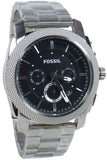 Fossil Machine Chronograph Black Dial Silver Steel Strap Watch for Men - FS4776 Authentic Buy Shop Now