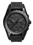 Fossil Nate Chronograph Black Dial Black Leather Strap Watch for Men - JR1510 Authentic Buy Shop Now