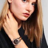 Fossil Stella Multifunction Brown Dial Two Tone Steel Strap Watch for Women - ES4079 Authentic Buy Shop Now