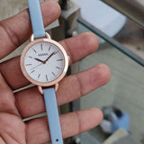 Fossil Classic White Dial Blue Leather Strap Watch for Women - BQ3327 Authentic Buy Shop Now