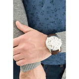 Fossil Grant Twist Multi-Function White Dial Brown Leather Strap Watch for Men - ME1144 Authentic Buy Shop Now