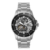 Fossil FB-01 Automatic Skeleton Black Dial Silver Steel Strap Watch for Men - ME3190 Authentic Buy Shop Now