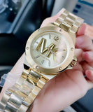 Michael Kors Lennox Three-Hand Quartz Gold Dial Gold Steel Strap Watch For Men - MK8939 Authentic Buy Shop Now