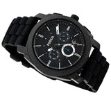 Fossil Machine Chronograph Black Dial Black Silicone Strap Watch for Men - FS4487 Authentic Buy Shop Now