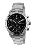 Fossil Dean Chronograph Black Dial Silver Steel Strap Watch for Men - FS4542 Authentic Buy Shop Now