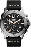 Fossil Modern Machine Chronograph Black Dial Black Leather Strap Watch for Men - FS4928 Authentic Buy Shop Now