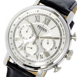Fossil Buchanan Chronograph Silver Dial Black Leather Strap Watch for Men - FS5102 Authentic Buy Shop Now