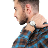 Fossil Buchanan Chronograph Silver Dial Black Leather Strap Watch for Men - FS5102 Authentic Buy Shop Now