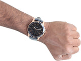 Fossil Grant Sport Chronograph Blue Dial Blue Leather Strap Watch for Men - FS5237 Authentic Buy Shop Now