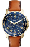 Fossil Grant Sport Chronograph Blue Dial Brown Leather Strap Watch for Men - FS5268 Authentic Buy Shop Now