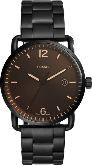 Fossil The Commuter Brown Dial Black Steel Strap Watch for Men - FS5277 Authentic Buy Shop Now