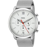 Fossil Neutra Chronograph White Dial Silver Mesh Bracelet Watch for Men - FS5382 Authentic Buy Shop Now