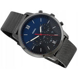 Fossil Neutra Chronograph Blue Dial Silver Mesh Bracelet Watch for Men - FS5383 Authentic Buy Shop Now