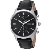 Fossil Townsman Multifunction Black Dial Black Leather Strap Watch for Men - FS5396 Authentic Buy Shop Now