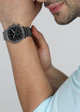 Fossil Goodwin Chrono Analog Black Dial Grey Steel Strap Watch for Men - FS5518 Authentic Buy Shop Now
