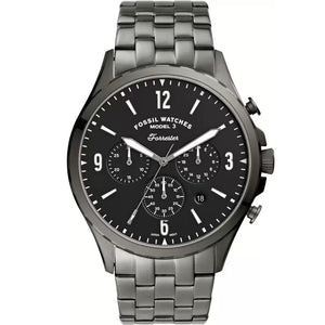 Fossil Forrester Chronograph Black Dial Grey Steel Strap Watch for Men - FS5606 Authentic Buy Shop Now