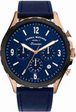 Fossil Forrester Chronograph Blue Dial Blue Leather Strap Watch for Men - FS5814 Authentic Buy Shop Now