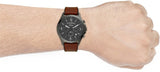 Fossil Forrester Chronograph Grey Dial Brown Leather Strap Watch for Men - FS5815 Authentic Buy Shop Now